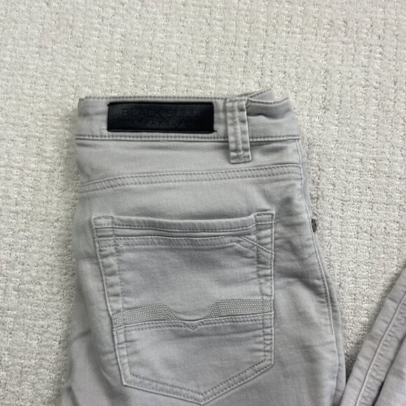 Black Bull Jeans Men’s Sz 33 Light Gray Denim Skinny Fit Slim Straight Casual - Picture 2 of 12